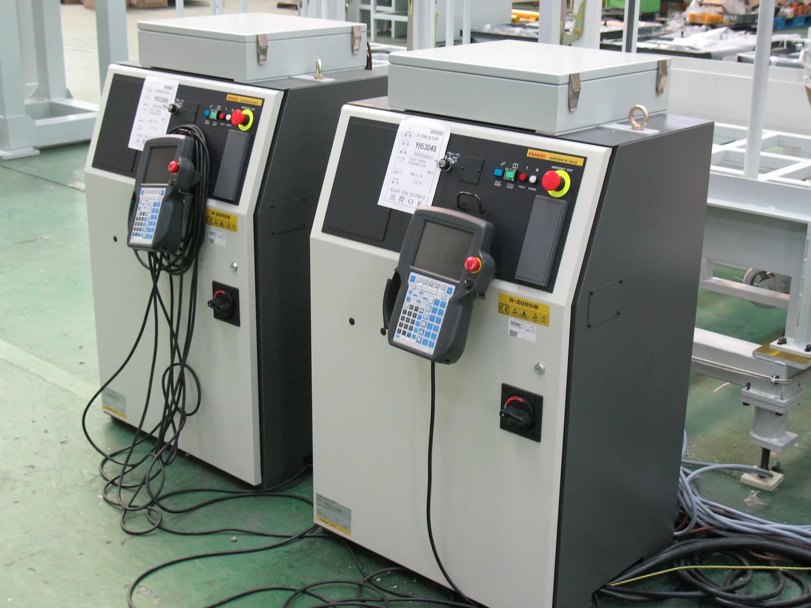 FANUC R-2000iB robot controllers and teach pendants