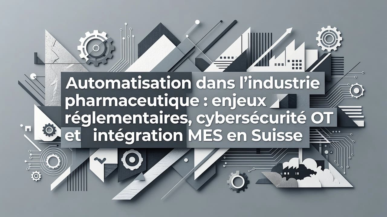 Professional header image for industry analysis: Automatisation dans l'industrie pharmaceutique : enjeux r...